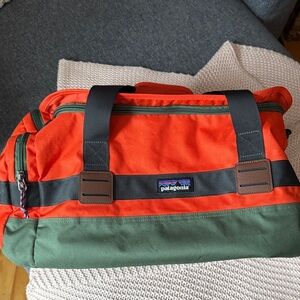 Patagonia Men's Duffel Bag in Orange and Green